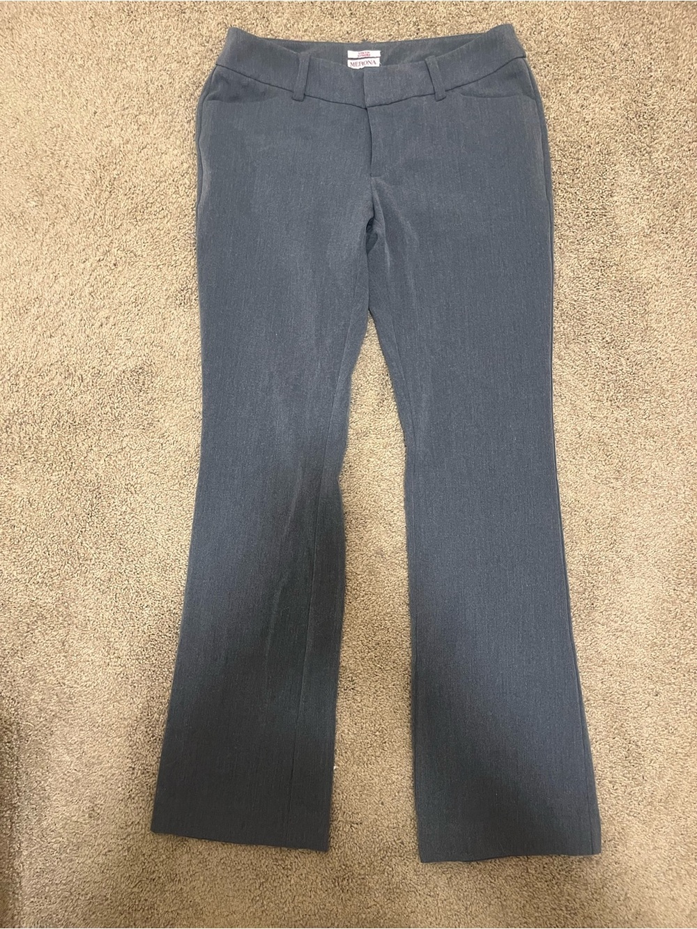 Women’s Merona Dark Charcoal Gray Straight-Leg Dress Pants, Size 8